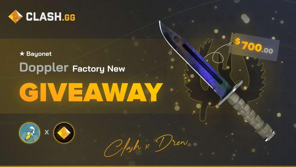 DrewBills_'s tweet photo. 🏆Bayonet Doppler Giveaway ($700)🏆

✅Retweet
✅Follow @clashdotgg + @DrewBills_ 
✅Use code Drew (proof)
🔥https://t.co/YEMNjcmJ9y

⏱️Rolling in a week! Goodluck! https://t.co/njn7pG1wed
