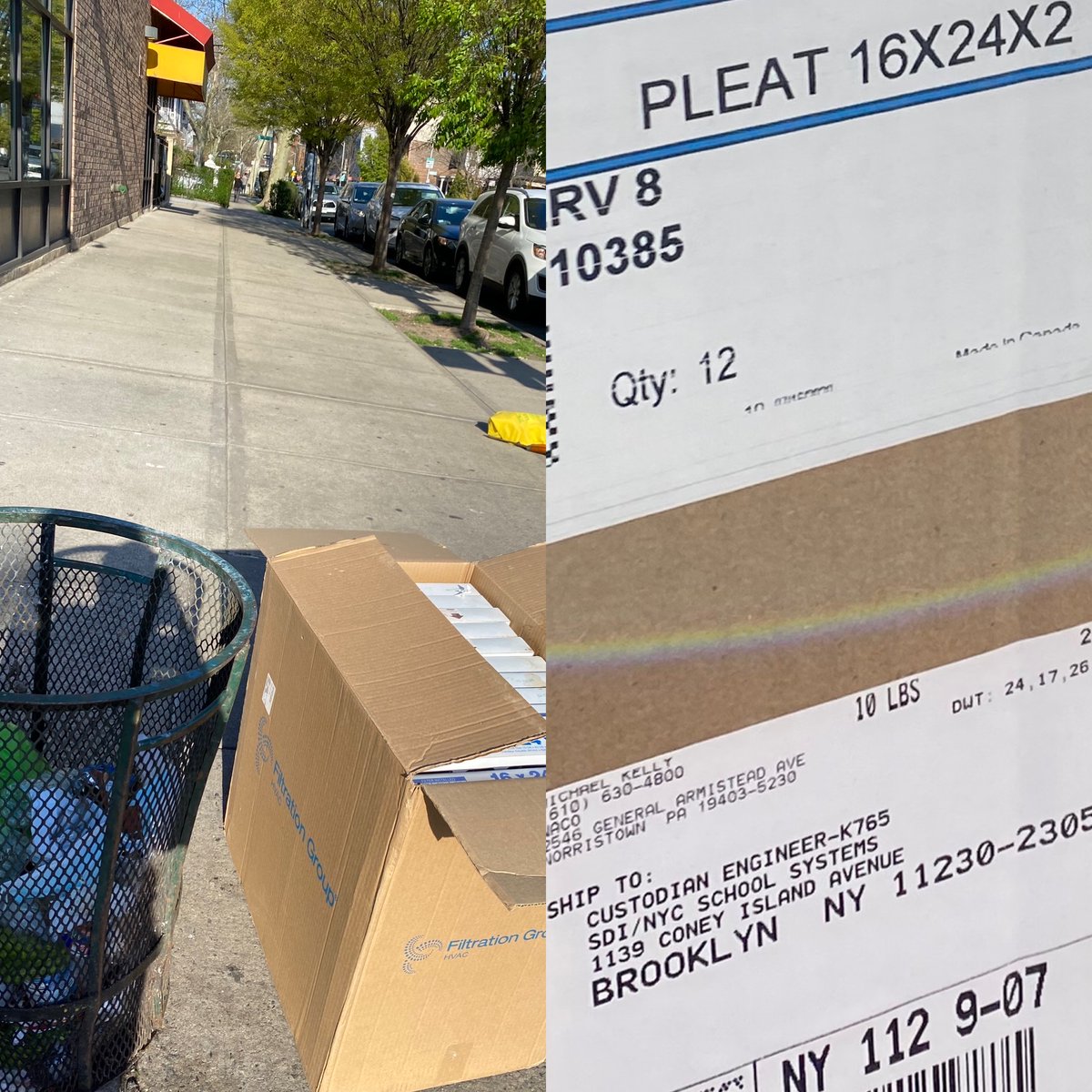 mflybklyn's tweet photo. While school is out, @NYCSchools institutional caretakers dumped used equipment by @NYCSanitation street-corner basket at 1139 Coney Island Ave pre-K center. @NYCMayor @BKBPReynoso @RitaJosephNYC @SandyforCouncil @District22BKNY @cb14brooklyn https://t.co/unSPUFR1wn