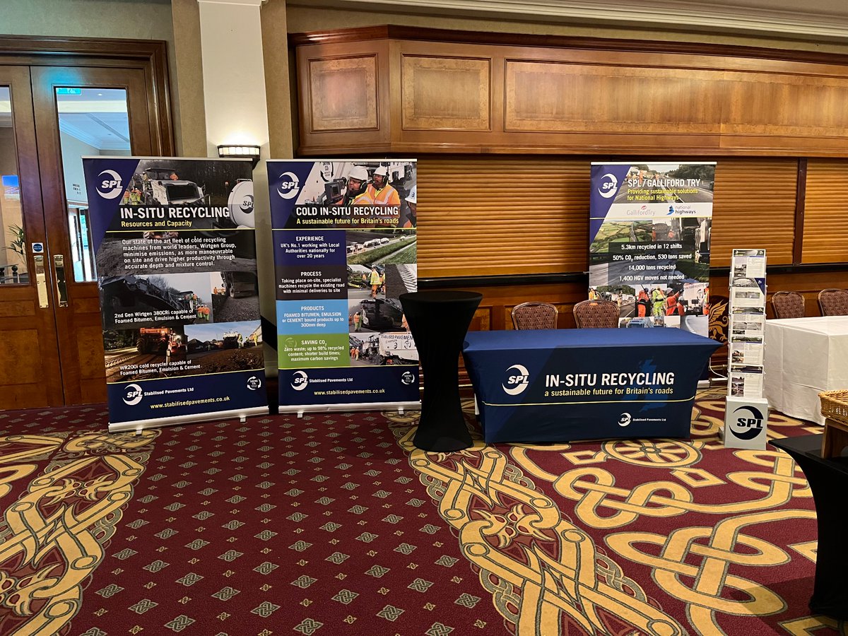 All set up ready for tomorrow, if you’re at Celtic Manor for the RSTA annual event tomorrow please come and say hi #insitu #roadrecycling #highwaymaintenance