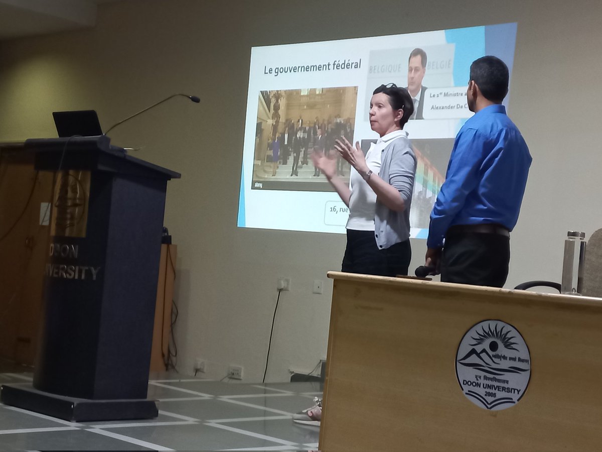ArnaudLion4's tweet photo. Thank you @doonuniversity for putting Belgium at the honour of the celebrations of the Francophonie and see the cooperation with @UniversiteLiege. Great to interact with fantastic students on their professional aspirations and impressed by their knowledge of french. https://t.co/xiKcsoChtc