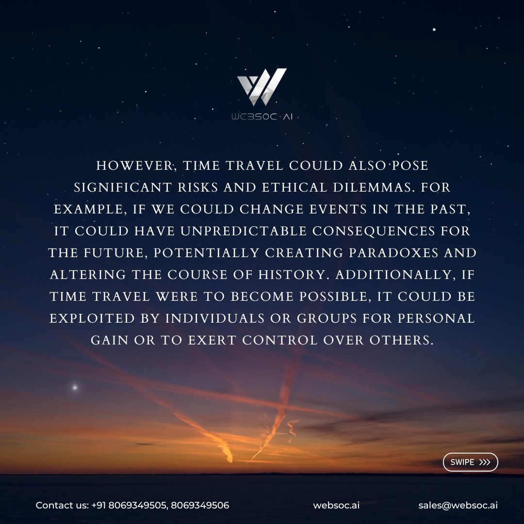 Websoc_AI's tweet photo. What if we discovered a way to travel through time?
The concept of time travel has fascinated humans for centuries, and it remains a popular topic in science fiction.  
𝐕𝐢𝐬𝐢𝐭 𝐮𝐬 𝐚𝐭: https://t.co/BeuTR96Q63
#websoc_ai #whatif #discovered #a #way #to #travel #through #TIME https://t.co/0HRt7jah9i