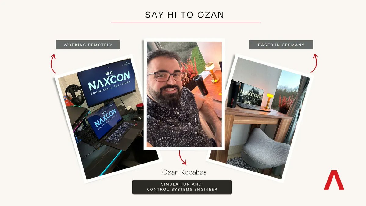 naxcon_'s tweet photo. Say 👋  to Ozan, our new Simulation &amp; Control Systems Engineer based in 🇩🇪.
 
Ozan loves:
🍿 Movie nights
🥘 Cooking
🥊 UFC

but hates birthday cake 🤢 🎂 
  
His impression of @naxcon_ - "friendly, innovative &amp;offers up a modern company culture”

Welcome to the team! 🤝 https://t.co/ui8XaG2xyi