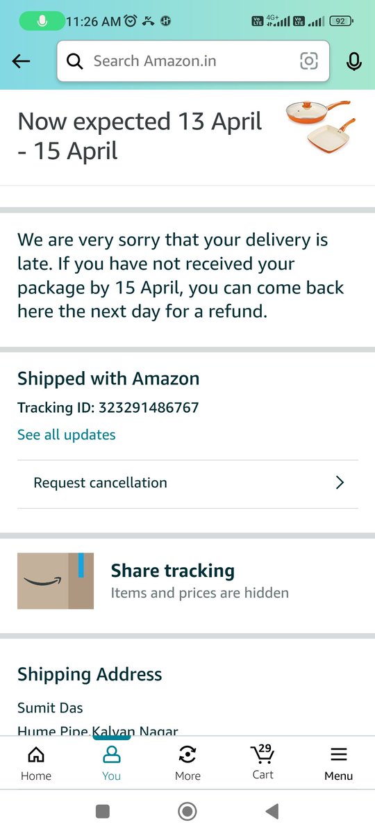 SumitDas2015's tweet photo. @AmazonHelp Having an horrible experience with @amazonIN ..after this experience I'm certainly going to uninstall Amazon app from my mobile https://t.co/VMEkSA4Q0i