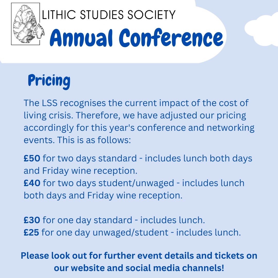 The Lithic Studies Society are pleased to announce a #savethedate for our conference. It will be held in Newark on Friday 27th and Saturday 28th October this year. 

Look out for our upcoming Call for Papers, ticket information and further event details. 

#Conference #Lithics