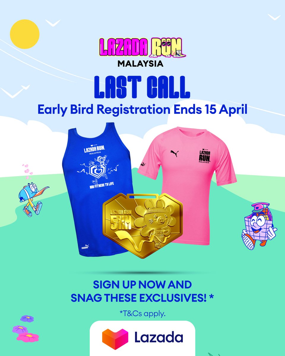 LazadaMY's tweet photo. Wanna enjoy early bird registration for Lazada Run? Sign up from now till 15th April! ๐๐
#LazadaRunMY #LazadaRun2023 #AddFitnessToLife #AddFunToLife https://t.co/XhxEjwyqmN