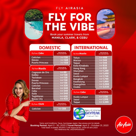 sky_peak's tweet photo. #AirAsia Domestic & International Flights seat sale
@AirAsiaFilipino @airasia #Skypeak Travel & Tours visit our fb 4 details https://t.co/JONIgLicX2…… #airasia #airasiaPH #airasiaSuperApp #FlyAirAsia #airasiaDeals #FlyForLove #TheAirAsiaPISOsale 📷 https://t.co/jHXBCrTuUt