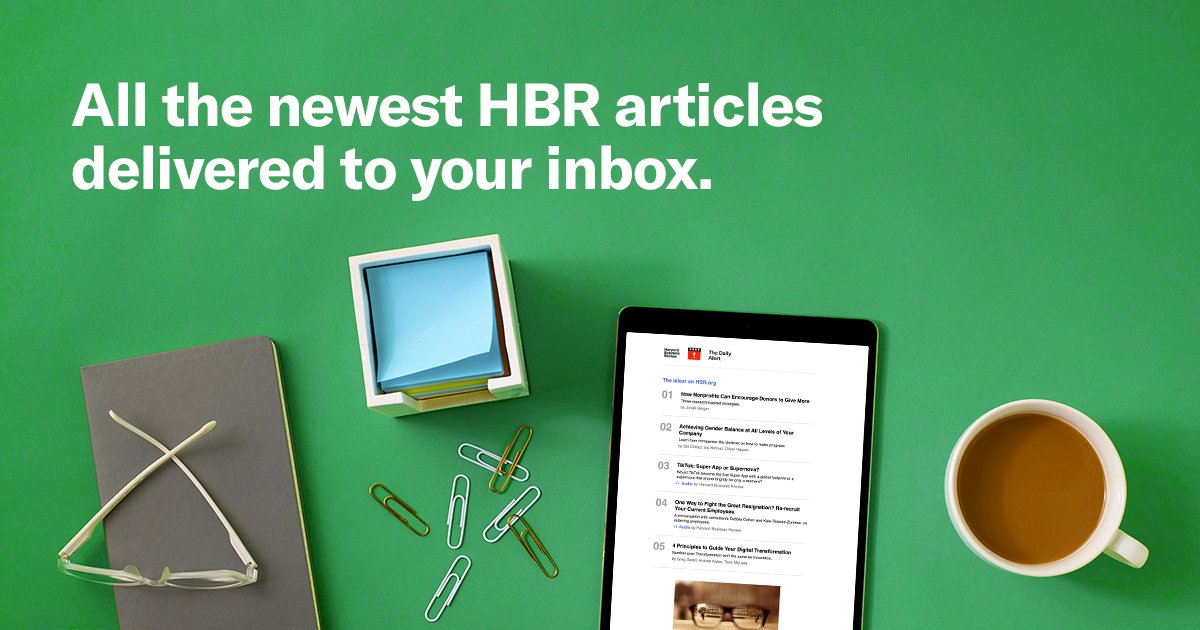 HarvardBiz's tweet photo. At HBR, we’ve been helping people like you solve business and career problems for 100 years. Sign up for a free newsletter to find out why.
https://t.co/vZDT9nXqJw https://t.co/ypwJhwUspd