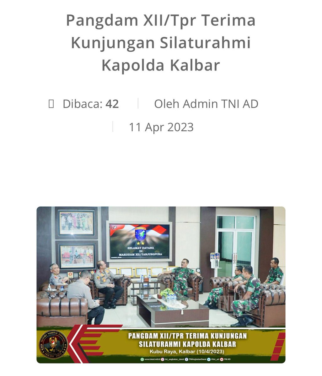 Ihsanmanss's tweet photo. Pertemuan kedua petinggi TNI dan Polri di Kalbar ini penuh dengan keakraban dan kekeluargaan.

@Ngopibareng_DAR 

Angkatan Darat Di Hati Rakyat
Kasad Dudung Abdurachman https://t.co/daU74pmCvo