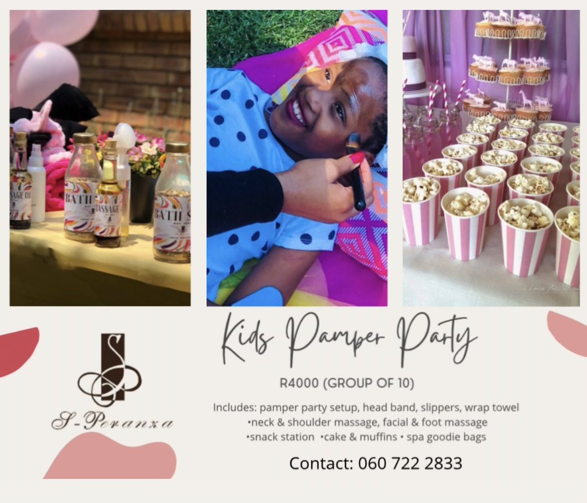 S_peranza_'s tweet photo. #pamperparty #party #spa #wellness #speranza 

PAMPER PARTY TIME.  

Includes: 
pamper party setup, head band, slippers, wrap towel 

•neck &amp; shoulder massage
•facial &amp; foot massage
•snack station https://t.co/tJ671ZCKEV