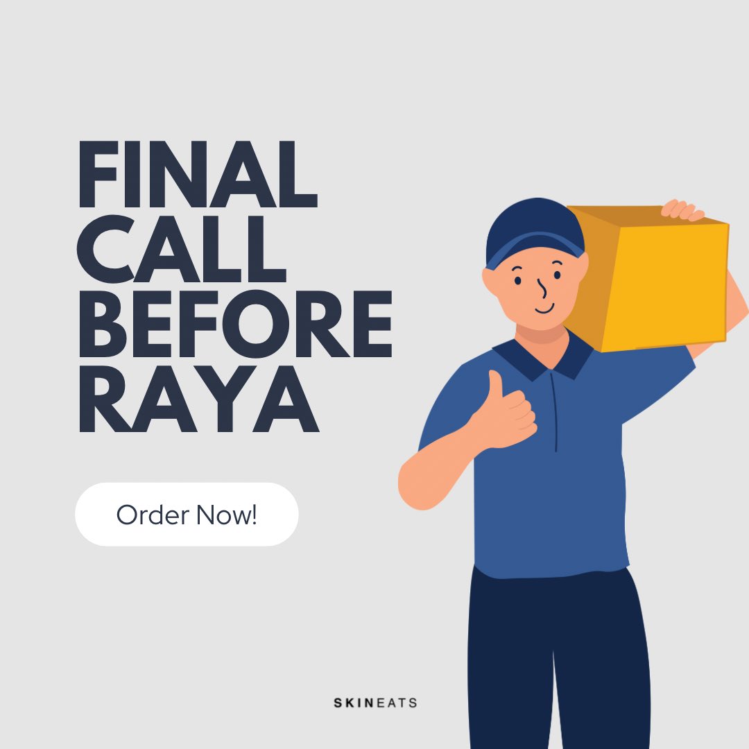 skineats_'s tweet photo. Raya is around the corner! Place your order by this week to secure your postage before Raya. Hurry up and grab our Raya sale!
Click this link
https://t.co/mOWWPeos38
#skineats #rayasale #finalcall https://t.co/xdZgJV817z