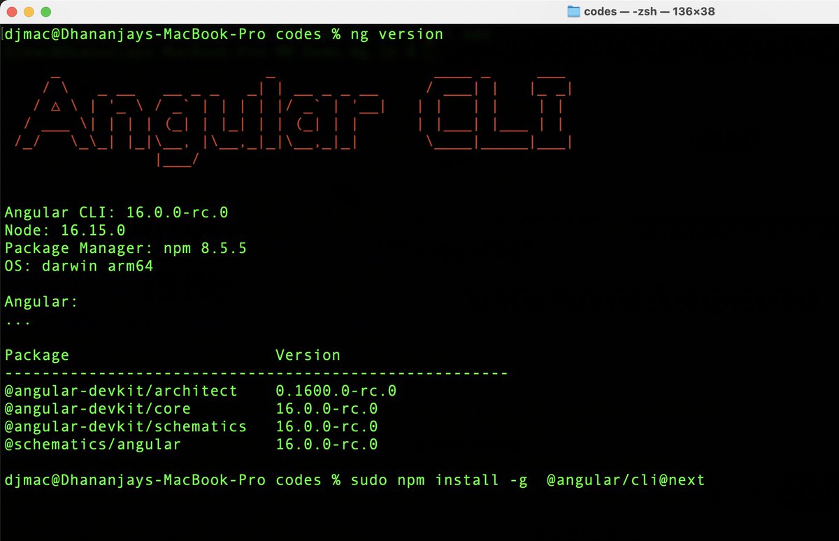 debug_mode's tweet image. Angular 16 RC released ♥️
Hello, #Angular community, last evening #Angular 16.0 RC is released 😍
You can globally upgrade to Angular 16 RC using the command 👇
👉 npm uninstall -g @angular/cli
👉npm install -g @angular/cli@next
Enjoy the awesomeness of #angular16  #geek97