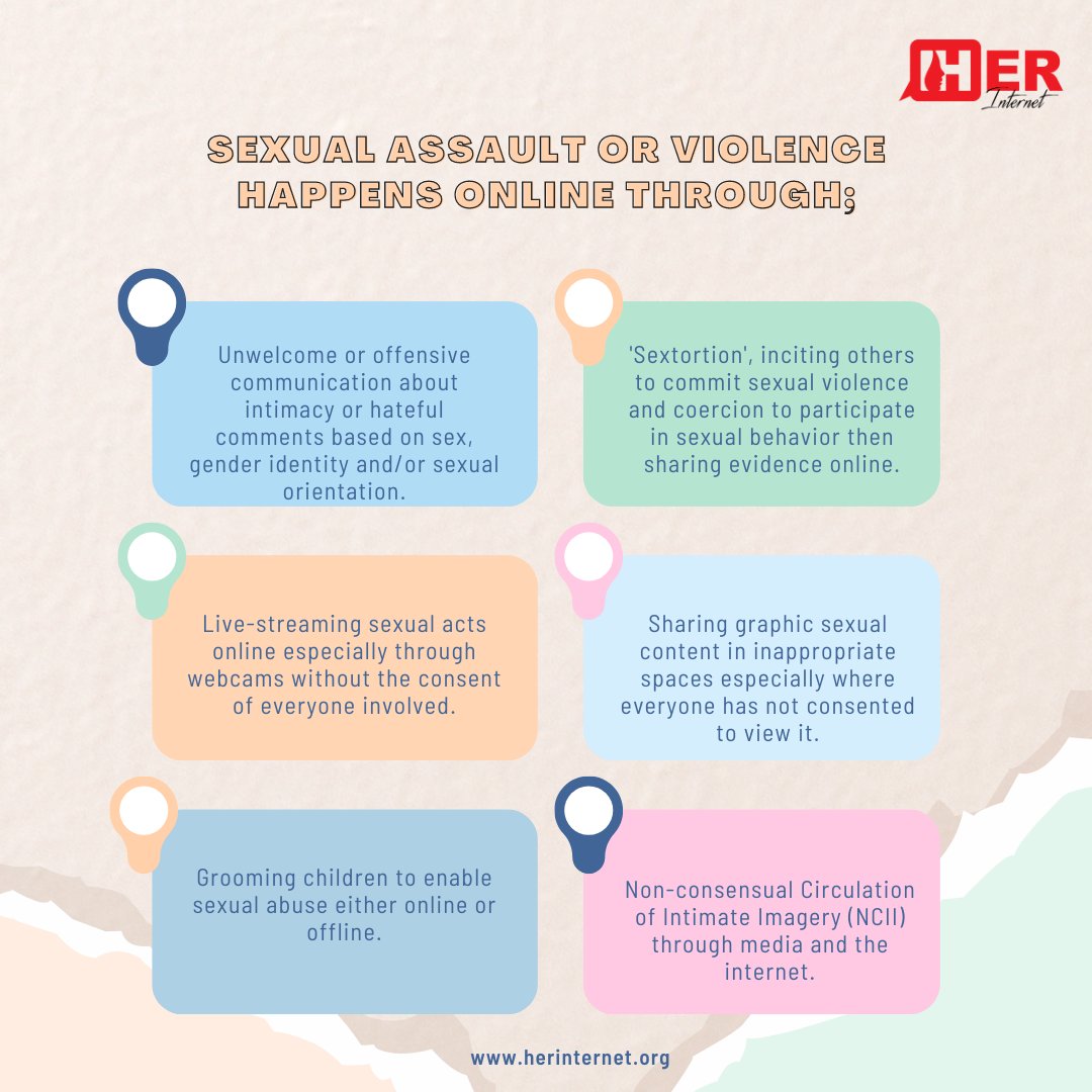 HerInternet's tweet image. #FastFacts: Perpetrators of sexual assault online target their victims using inappropriate advances, unwanted or offensive sexually explicit texts, audios and images via instant private messaging apps, social networks and dating sites which make sexual abuse nonobvious. #SAAM2023