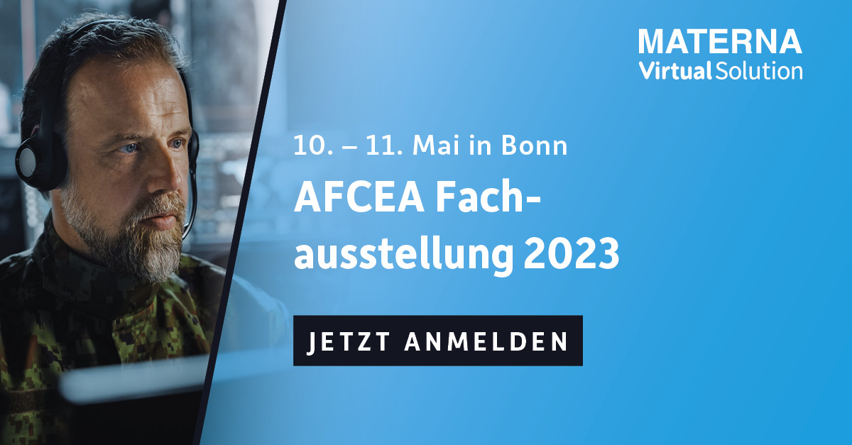 Materna_VS's tweet photo. Die #Dialogplattform für #Bundeswehr und Organisationen mit Sicherheitsaufgaben geht in die nächste Runde. Sichern Sie sich jetzt Ihr kostenloses Ticket und besuchen Sie uns am Stand S 52. Jetzt anmelden ➡️https://t.co/aY3BZCEgZ2 #Defense #Verteidigung https://t.co/P2VKJVFcIO
