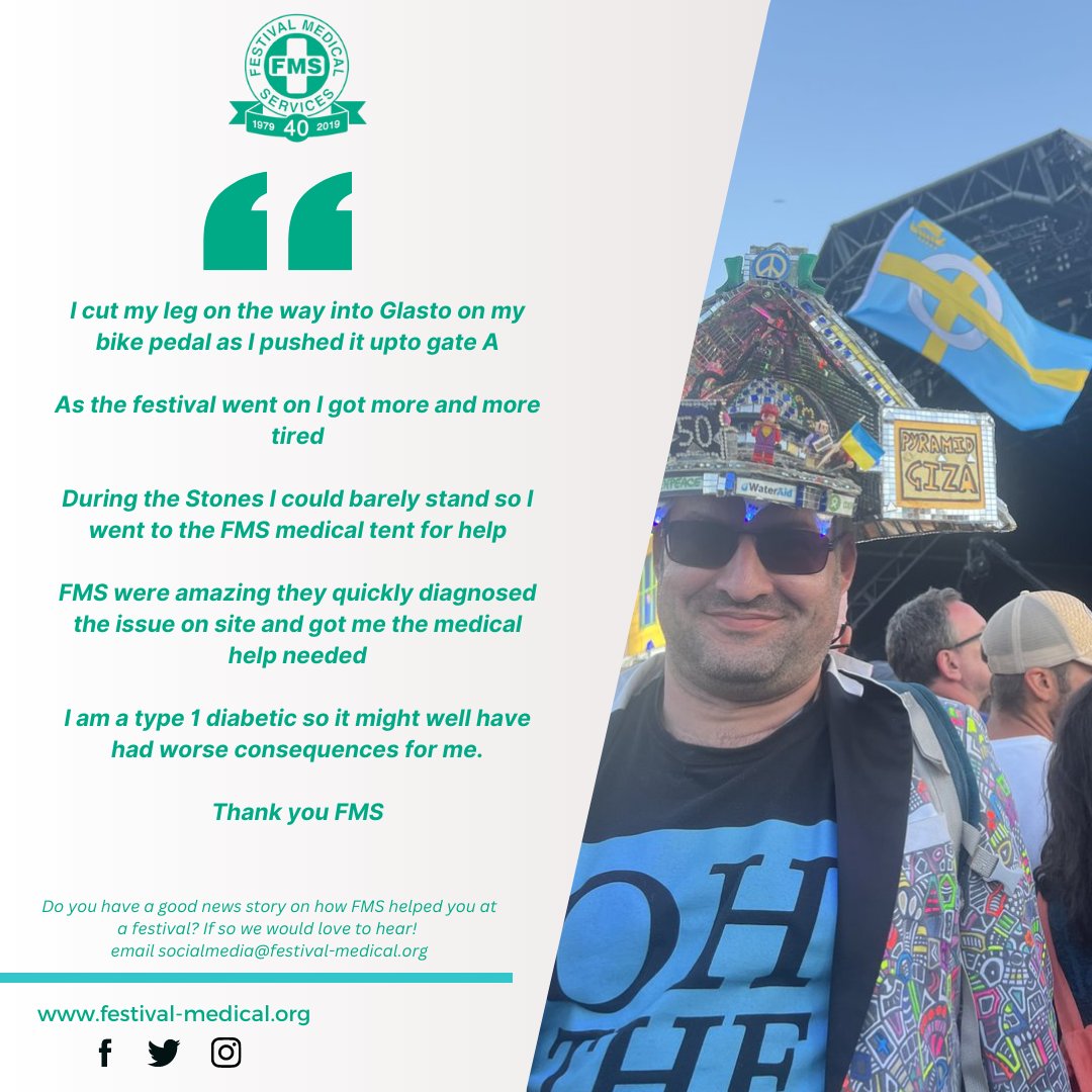 FestivalMedic's tweet photo. 👉FMS TEAM IN ACTION👈
Recently Alex approached us and told us how our incredible festival medical team helped him at Glastonbury.
Read about it in this post!
Thank you Alex for allowing us to share this!
#FMS #Medicalcare #ThanksAlex https://t.co/tIIWkM4F24