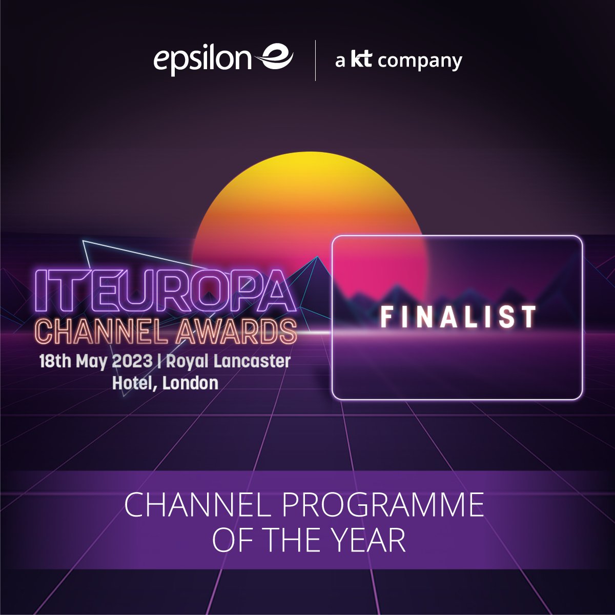 Epsilontel's tweet photo. Great news! We're a finalist for the 'Channel Programme of the Year' in the IT Europa Channel Awards 2023! It's a testament to our efforts in offering our partners a flexible solution to resell Epsilon's connectivity services through our #NaaS platform, #Infiny.
#ITEAwards https://t.co/nWnX7CGemT