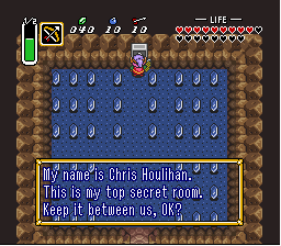 GameChroniclesX's tweet photo. Zelda: A Link to the Past turns 31 years old today! Did you ever visit the Chris Houlihan room in the game? You've not heard of it? What about these other lesser-known facts... 🧵 #Zelda #ALinkToThePast #Nintendo #VideoGames #Gaming #RetroGaming #EasterEggs #31stAnniversary https://t.co/595DiL000O