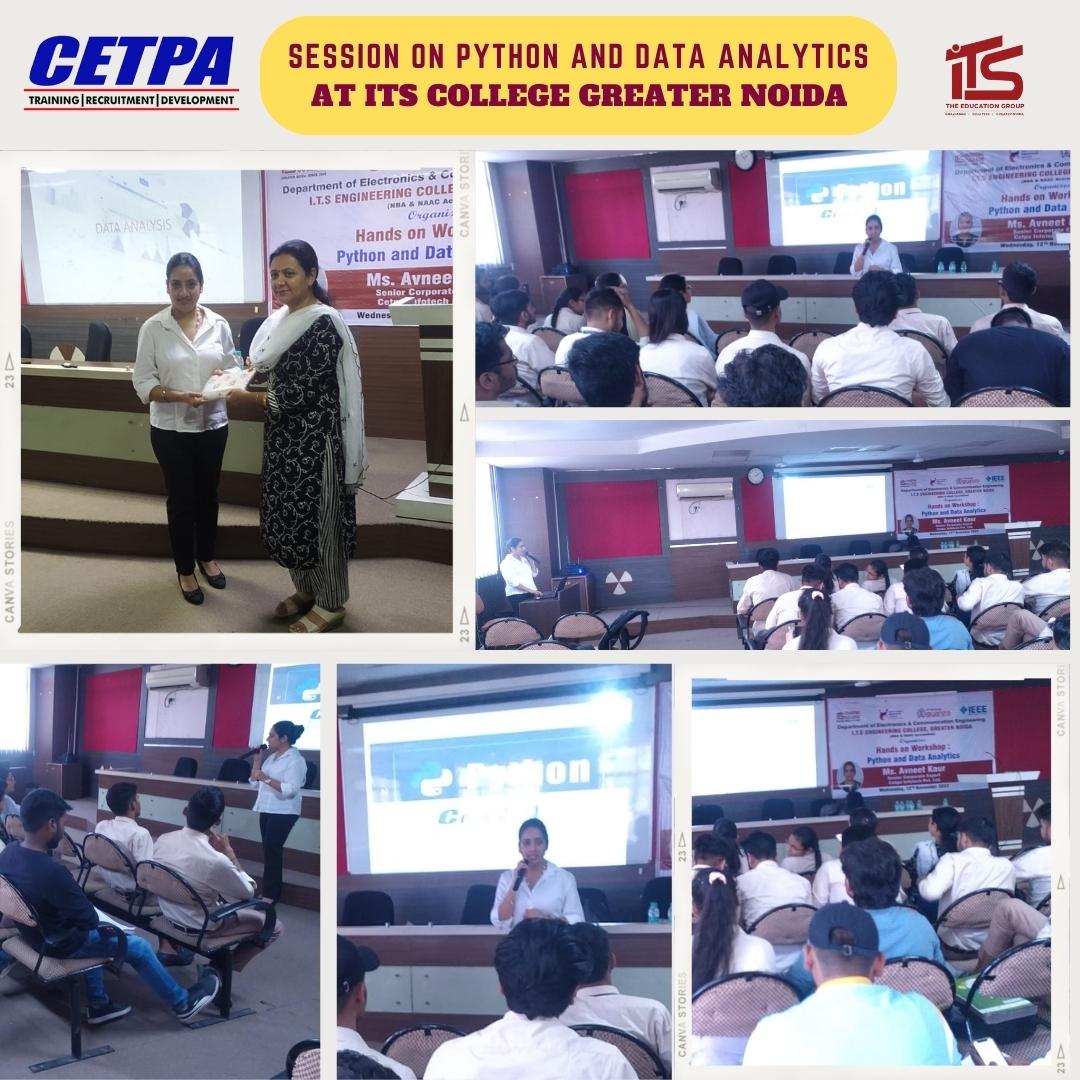 cetpainfo's tweet image. Python and Data Analytics Workshop was hosted at ITS College, Greater Noida by Ms. Avneet, one of CETPA&apos;s expert instructors.

#workshop #workshops2023 #career #training #institute #class #cetpainfotech #passion #onlinetraining #summertraining #industrailtraining #python