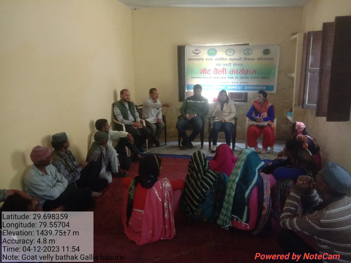 FIUALM_USGCF's tweet photo. दिनाँक 12/04/2023 को ग्राम गल्ली बस्युरा व डांगीखोला के बकरी पालकों के साथ एक बैठक का आयोजन किया गया जिसमे डा रोहित प्रभात,नीमा पांडे (सहo, वि o, अ० ) नवीन बिष्ट (सचिव) भरत गैरोला डीo एल ० सीo हवालबाग) प्रतिभाग किया गया@basava_ias @mdusgcf @SANJAYK47559742 @UswdbCeo @pashudhanUK https://t.co/VDeq2A5UoW