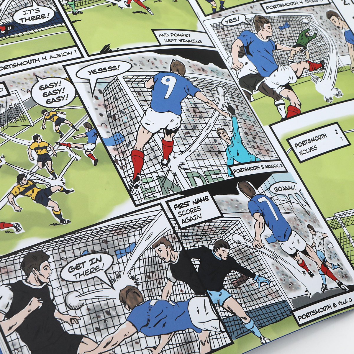 SoccerStarComic's tweet photo. The perfect gift for all Portsmouth fans. Your name stars for Pompey in your own best selling book #pompey #Portsmouth https://t.co/sMNM5IfhGG https://t.co/UV5H222uJw