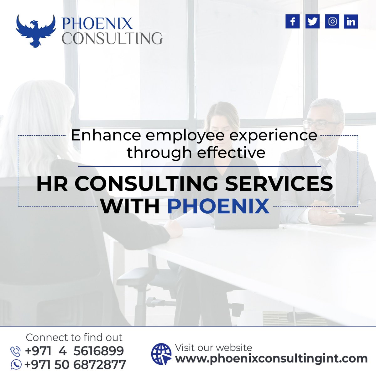 PhoenixCInt's tweet photo. Empower Your Business with Our HR Consultation Services! Our experienced HR consultants are ready to partner with your organization to streamline HR processes, & drive success.
Contact us now!
+971 4 5616899
.
#PhoenixConsulting #hrsolutions #HCMstrategy #strategy #phoenix https://t.co/bkSjHQRtQc