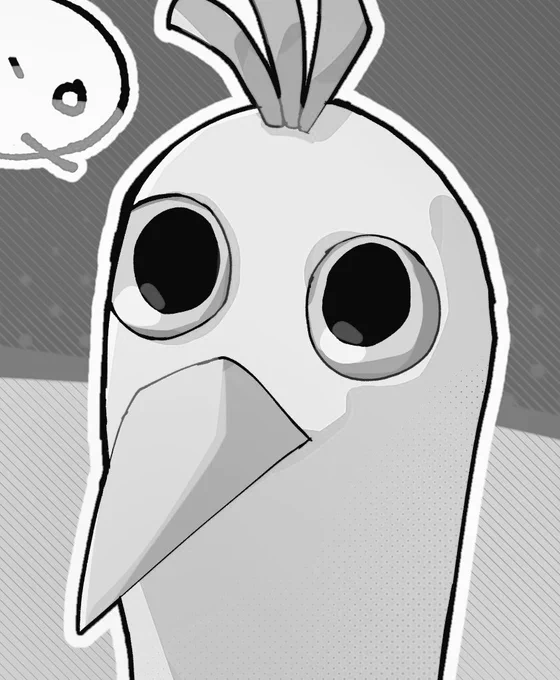 2分で消すイラストじゃなくて不気味になるように努力をした鳥でも見ていってくださいえっと200ふぁぼでしたっけありがとうございます!!!!🐦🐦 