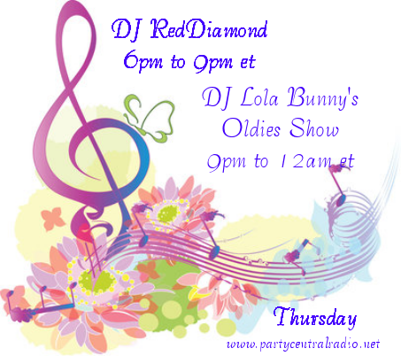 Thursday: partycentralradio.net has the music mix for you 24/7 and be sure to catch one of our live DJs to get your requests played
