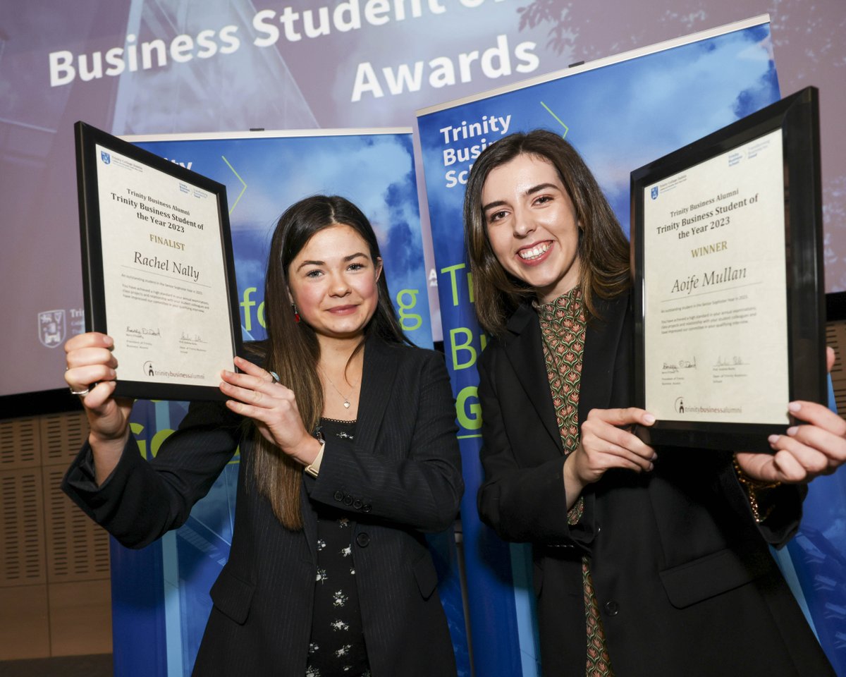 TCDBusiness's tweet photo. 🎉 Huge congratulations to winner Aoife Mullan and finalists Jane Brazil and Rachel Nally who were presented with their Business Student of the Year 2023 awards yesterday evening. 

Read more about the impressive achievements of our three finalists here 👉 https://t.co/of3QA8KDju https://t.co/BVbCJ4ELaC