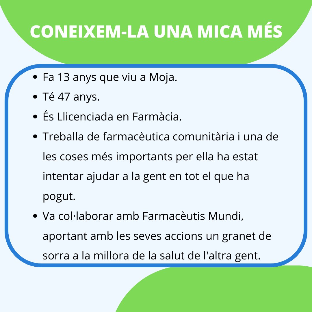 ImpulsemOlerdol's tweet photo. Seguim sumant gent del municipi per innovar amb el nostre projecte i una d'elles és la Mireia Torradeflot. Conèix les seves medicines, per #impulsar Olèrdola 👉.
#impulsemolerdola #eleccions #municipals #santmiqueldolèrdola #moja #santperemolanta #cantrabal #daltmar #viladellops https://t.co/cZNqUTsPv5