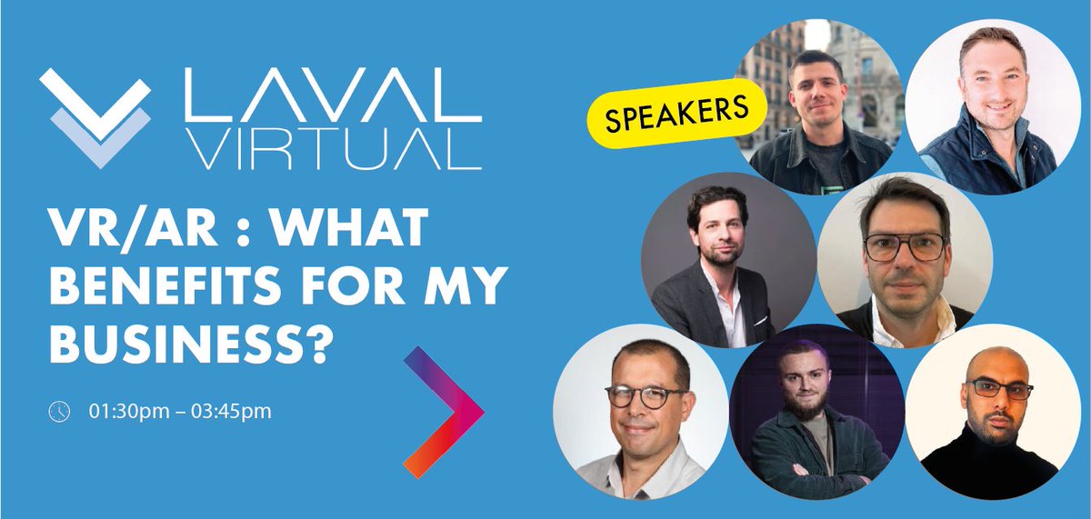 Laval Virtual (@lavalvirtual) on Twitter photo #VR / #AR: WHAT BENEFITS FOR MY BUSINESS?
⏰ From 01:30pm to 03:45pm
👉 Major names reflect on how immersive technologies have been a boon for their businesses.
With <a href="/CHANEL/">CHANEL</a>, <a href="/PTC/">PTC</a>, <a href="/digitalvillage0/">digitalvillage0</a>, <a href="/_synergiz_/">Synergiz</a>, <a href="/GazerGlobal/">Gazer Global</a>, <a href="/geniusventures_/">Genius Innovation Lab</a>, <a href="/awscloud/">Amazon Web Services</a> & <a href="/SnapAR/">Snap AR</a> #VR / #AR: WHAT BENEFITS FOR MY BUSINESS?
⏰ From 01:30pm to 03:45pm
👉 Major names reflect on how immersive technologies have been a boon for their businesses.
With <a href="/CHANEL/">CHANEL</a>, <a href="/PTC/">PTC</a>, <a href="/digitalvillage0/">digitalvillage0</a>, <a href="/_synergiz_/">Synergiz</a>, <a href="/GazerGlobal/">Gazer Global</a>, <a href="/geniusventures_/">Genius Innovation Lab</a>, <a href="/awscloud/">Amazon Web Services</a> & <a href="/SnapAR/">Snap AR</a>