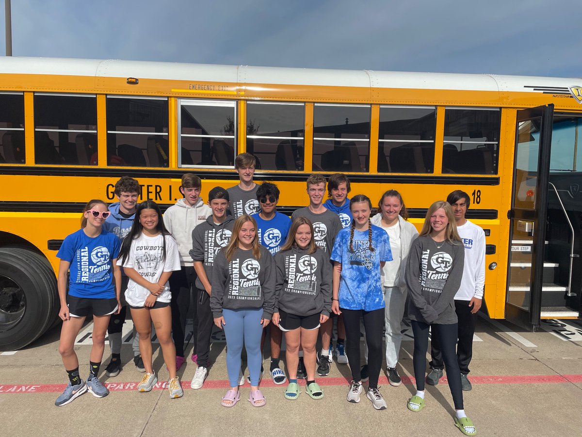 GunterTennis's tweet photo. Gunter Tennis Regional Bound - 9 playing and 2 alternates.  Tackett/Rue - boys doubles, alternates Wilde/Mercado - boys doubles; Marshall and Yosten in Girls Singles; Hoel in Boys Singles; Jeffs/Jeffs in Girls Doubles and Jeffs/Moore in Mixed Doubles. https://t.co/Hp0HYeILbU