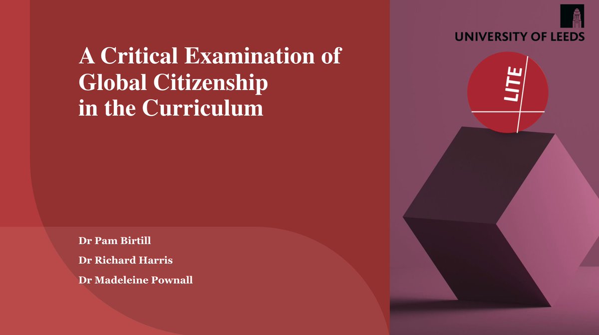Today <a href="/diervilla/">Dr Pam Birtill</a> is presenting @leedsteaching fellowship work on "A critical examination of global citizenship in the curriculum" (with <a href="/HarrisR_Psy/">Dr. Richard Harris</a> and <a href="/maddi_pow/">Dr Madeleine Pownall</a>) at the <a href="/ThePhySoc/">The Physiological Society</a> Innovation and Updates in Teaching and Student Education across Physiology and STEM meeting