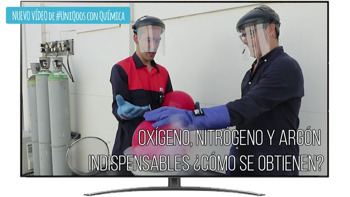 anquequimicos's tweet photo. “¿Cómo se obtienen el #oxígeno, #nitrógeno y #argón, componentes indispensables del aire que respiramos?”, en el nuevo vídeo de @Feique, @ForoQyS del que #ANQUE es parte integrante, y #Unicoos, te lo explicamos.
https://t.co/OSAeZoCsuA https://t.co/1qoKkkG53l