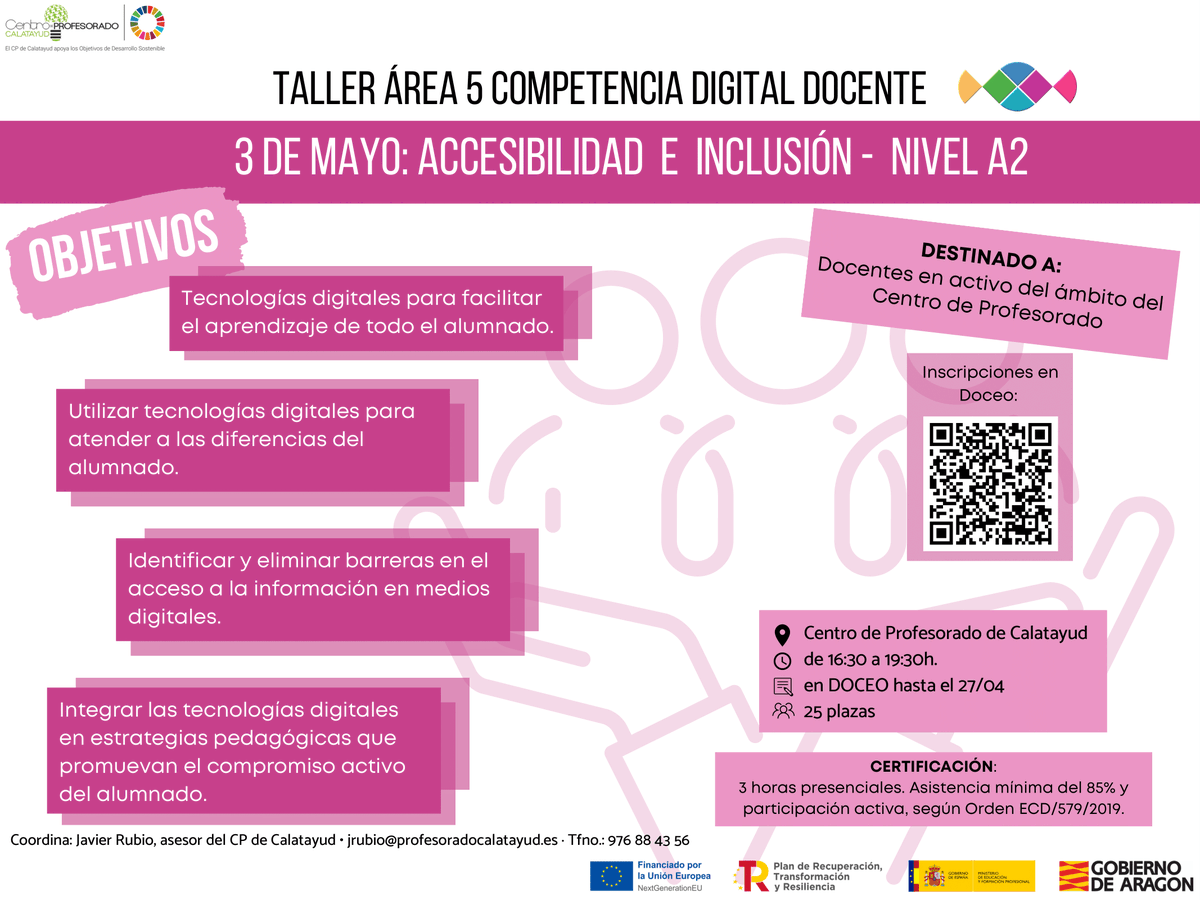 cpcalatayud's tweet photo. Abrimos la inscripción de 3 talleres independientes de las áreas 4, 5 y 6 de la Competencia Digital Docente.
Para más info, consulta los siguientes enlaces:
· Taller área 4: https://t.co/8Np5jLH6x4
· Taller área 5: https://t.co/UD1mD4FBMG
· Taller área 6: https://t.co/QPM50RnHNG https://t.co/LUkTmfGj0A