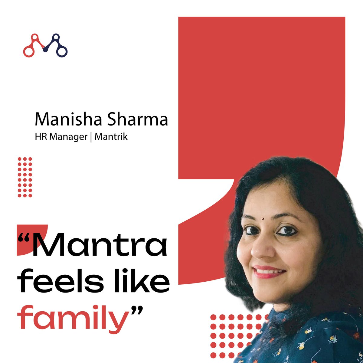 One of the foundation pillars of #Mantralabs, Manisha has played a key role in building employee strength and shaping the organization’s culture. Grab your #career #opportunity today to create an impact in the #digitalworkingspace. #employeetestimonial #technology #LifeAtMantra