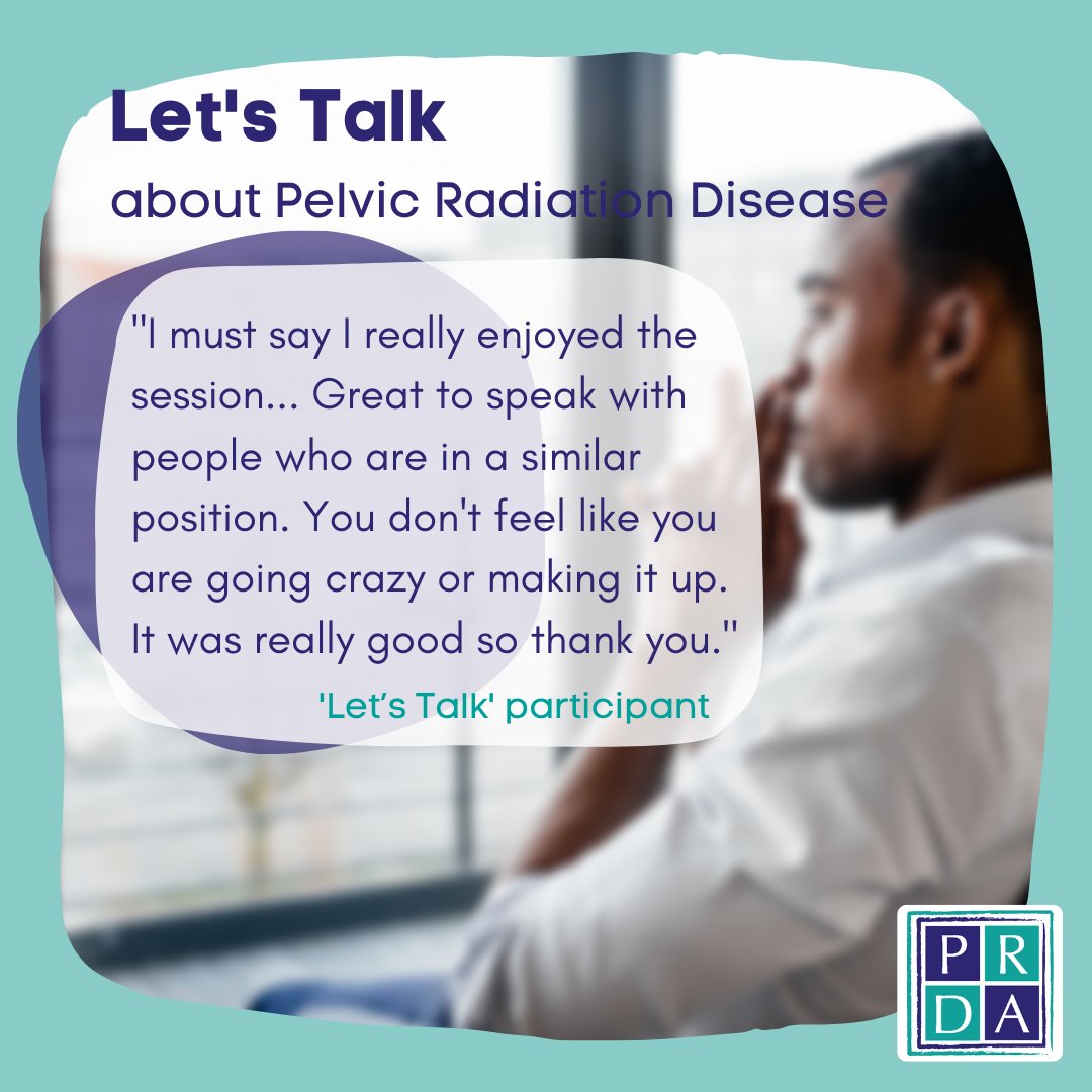 We have places left for our next 'Let's Talk' programme
📆Tuesday evenings, starting 16th May
📍online
⌚6.20 - 7.30 pm  for five weeks

For details & registration visit ow.ly/VXRs50NHYj1

#RadiationProctitis #RadiationCystitis #RadiationColitis #LivingWithAndBeyondCancer