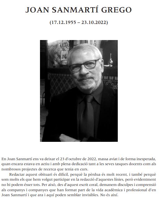 ICAC_cat's tweet photo. La revista #Pyrenae publica un text sobre en Joan Sanmartí Grego, que ens va deixar prematurament el passat octubre de 2022.
Escrit per Carme Belarte, Jordi Hernàndez-Gasch, Jaume Noguera, Joan Ramon, Joan Santacana i Núria Tarradell
🔗https://t.co/pRyw51eh27
#somCERCA @iCERCA https://t.co/JqDI0L6VJC
