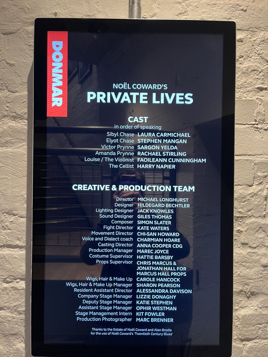 Kate Waters (@kombat_kate) on Twitter photo Thank you <a href="/DonmarWarehouse/">Donmar Warehouse</a> for listening & including everyone on your front of house board. Private Lives opens tonight & it’s glorious, funny & dark. And I’ve had a blast working on it. Thank you <a href="/DonmarWarehouse/">Donmar Warehouse</a> for listening & including everyone on your front of house board. Private Lives opens tonight & it’s glorious, funny & dark. And I’ve had a blast working on it.