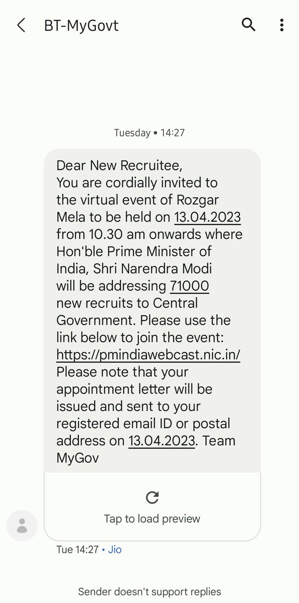 DeepInsightYT's tweet photo. @serailwaykol @ADRARAIL @PMOIndia @narendramodi @RailMinIndia 
Sir, I was sent a message that I will be sent 'Appointment Letter' for Sr. CCTC (Level 5) through mail and post on 13th April (Rojgar Mela Day) but today it's 5 Pm and Rojgar mela ended but still no letter is issued. https://t.co/X4WwshvMYP