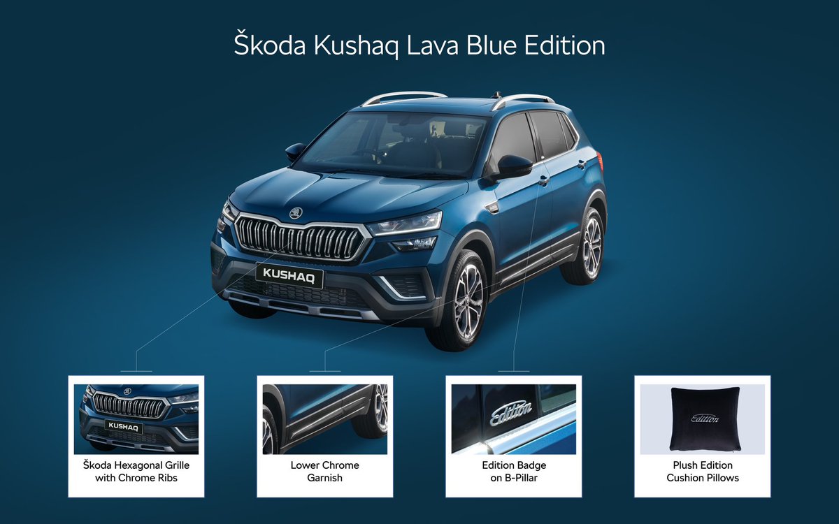 askabtauto's tweet photo. The Skoda #Slavia and #Kushaq get new limited-run special editions. Both cars get minor cosmetic enhancements, but the Slavia also gets the 10-inch touchscreen that was discontinued last year. https://t.co/JCpsPjioRQ