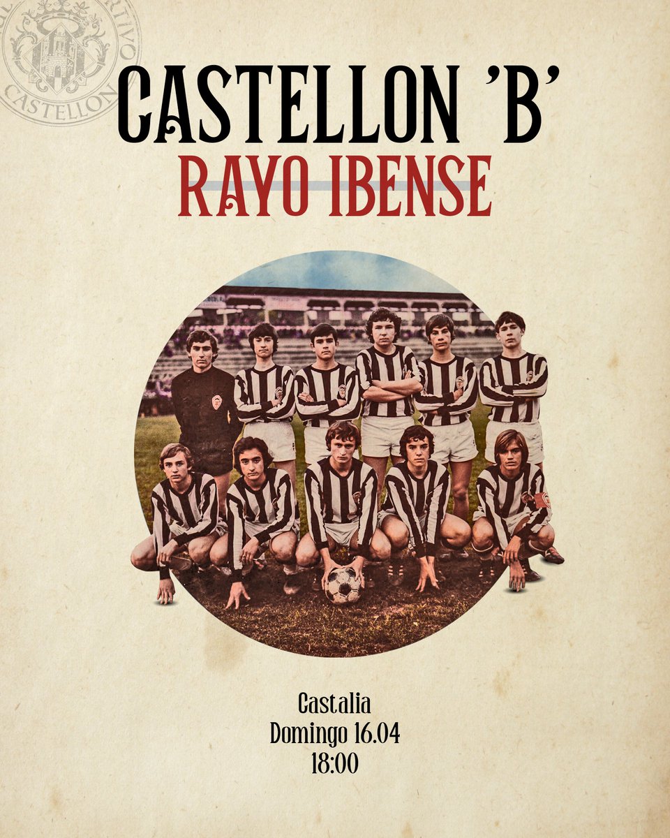 Cantera CD Castellón (@cdcs_academy) on Twitter photo 𝐒𝐄𝐌𝐀𝐍𝐀 𝐃𝐄 𝐏𝐀𝐑𝐓𝐈𝐓 / 𝑨𝒎𝒂𝒕𝒆𝒖𝒓 ⚽️
🆚 𝗨𝗗 𝗥𝗮𝘆𝗼 𝗜𝗯𝗲𝗻𝘀𝗲
🏟️ 𝘕𝘰𝘶 𝘌𝘴𝘵𝘢𝘥𝘪 𝘊𝘢𝘴𝘵𝘢𝘭𝘪𝘢
🗓️ Domingo, 16 de abril
⌚️ 1⃣8⃣: 0⃣0⃣h
🆓 Socios del <a href="/cdcastellon/">CD Castellón</a> y <a href="/CfsanpedroCf/">CF San Pedro</a>
🎟️ Entrada general: 10€
#TerceraRFEF
#PPO100👂🏻 𝐒𝐄𝐌𝐀𝐍𝐀 𝐃𝐄 𝐏𝐀𝐑𝐓𝐈𝐓 / 𝑨𝒎𝒂𝒕𝒆𝒖𝒓 ⚽️
🆚 𝗨𝗗 𝗥𝗮𝘆𝗼 𝗜𝗯𝗲𝗻𝘀𝗲
🏟️ 𝘕𝘰𝘶 𝘌𝘴𝘵𝘢𝘥𝘪 𝘊𝘢𝘴𝘵𝘢𝘭𝘪𝘢
🗓️ Domingo, 16 de abril
⌚️ 1⃣8⃣: 0⃣0⃣h
🆓 Socios del <a href="/cdcastellon/">CD Castellón</a> y <a href="/CfsanpedroCf/">CF San Pedro</a>
🎟️ Entrada general: 10€
#TerceraRFEF
#PPO100👂🏻