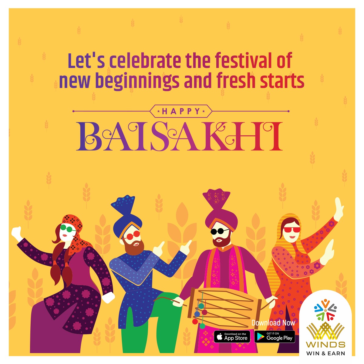 WindsDigiWorld's tweet photo. May this festival fill your life with happiness and bring abundant harvests of success and prosperity. 
Happy Baisakhi! 🥳

#WINDS #Baisakhi #HappyBaisakhi #Festival #Happiness #Happy #OnlineShopping #Cashback #Rewards #Win #Giveaway #CashPrize #Sale #India #IncredibleIndia https://t.co/ARTaL93qhD