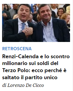 RadioLeopolda's tweet photo. 'Il denaro è un buon servo e un cattivo padrone' (proverbio). #Renzi #Calenda #TerzoPolo #ItaliaViva #Azione https://t.co/eGHlgW2rEW