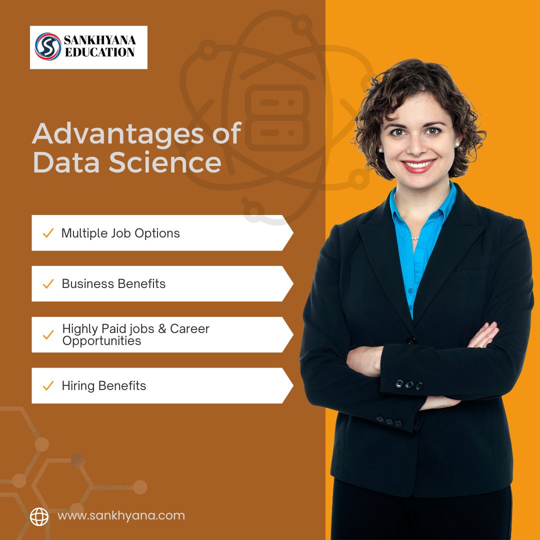 sankhayana's tweet image. Advantages of Data Science:
Multiple Job Options 
Business benefits 
Highly Paid jobs &amp;amp; career opportunities :- 
Hiring benefits
Visit our site : sankhyana.com
#advantagesofdatascience #datascience #Benefits