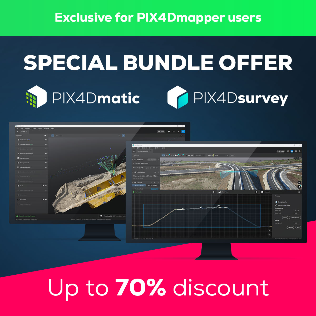 pix4d's tweet photo. Don't miss the special offer! #PIX4Dmapper license holders can save up to 70% on our geospatial bundle and add #PIX4Dmatic and #PIX4Dsurvey to their portfolio! Unlock new features, projects, and capabilities! https://t.co/zatsn0iD5c
#pix4d #geospatial #vectorization https://t.co/qBCKUtWQ0F
