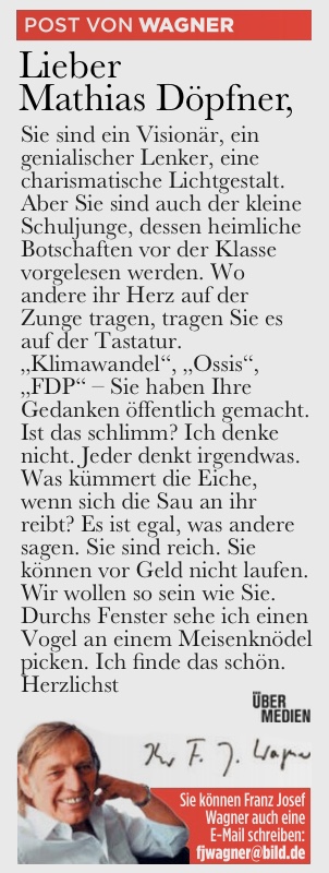 uebermedien's tweet photo. +++ EXKLUSIV +++

@shengfui weiß jetzt schon, was Franz Josef Wagner morgen in @Bild über #Doepfner schreiben wird, und hat es deshalb schon mal für uns aufgeschrieben. https://t.co/miaePT8N9M