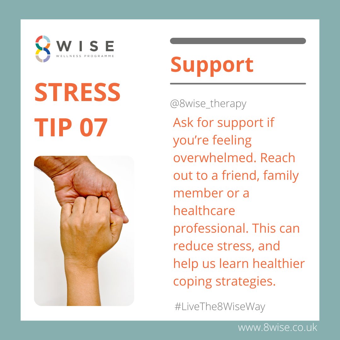 8Wise_Kim's tweet photo. Learn to manage your stress to look after your mental health and wellbeing.
For more information head to https://t.co/tT5zJQdhGe
#mentalhealth #wellbeing #wellness #livethe8wiseway #8wise #stress https://t.co/nF15a8yO4R