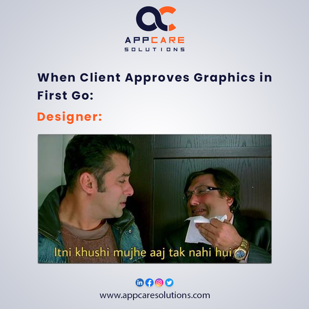 appcaresolutio's tweet photo. When the client approves your graphic in the first go, it's a feeling like no other!
Let's keep the winning streak going!
#ClientApproved #winningstreak #MemeGameStrong #marketingmemes #appcare #appcaresolution #digitalmarketingexpert #socialmedia #Approval #marketingagency #graphics #smm #seo