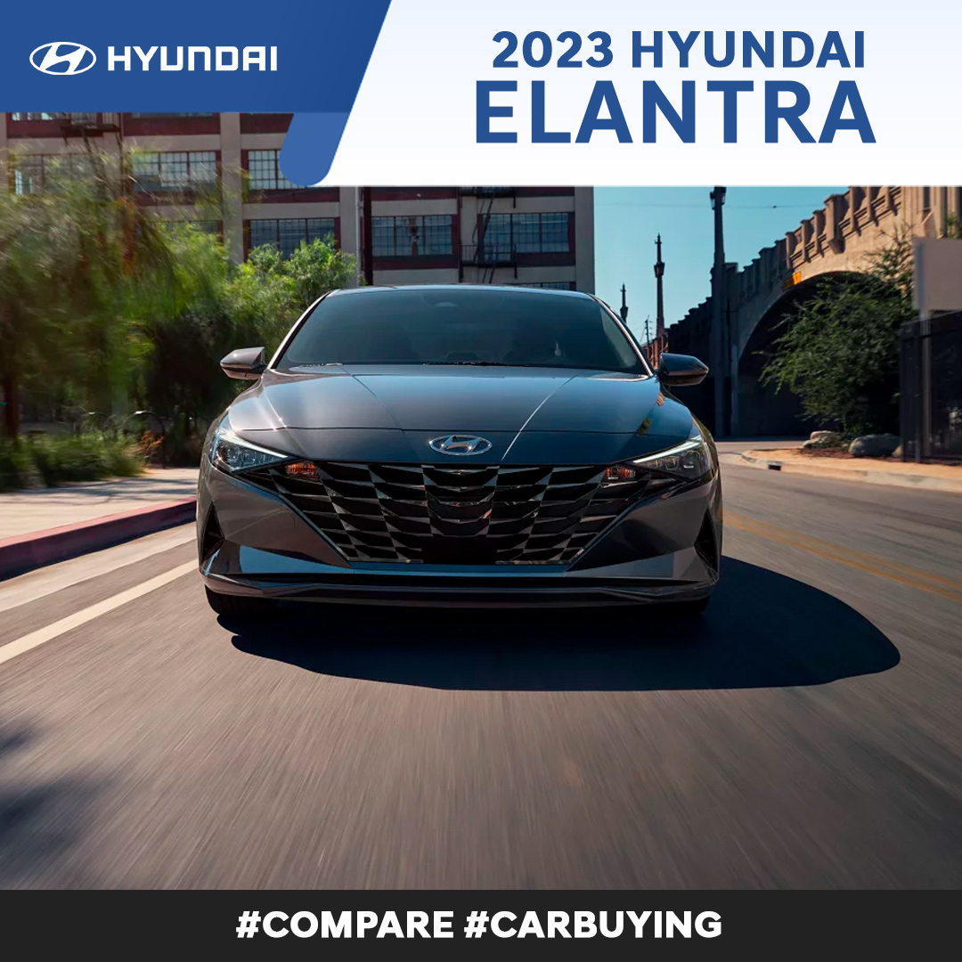 GettelHyundai's tweet photo. Got your eye on the 2023 #Hyundai #Elantra? We get it. Let’s see how the popular Elantra compares when put head-to-head against one of its competitors. #Compare #CarBuying https://t.co/VL425lvo9R https://t.co/tFYEvrWT6z