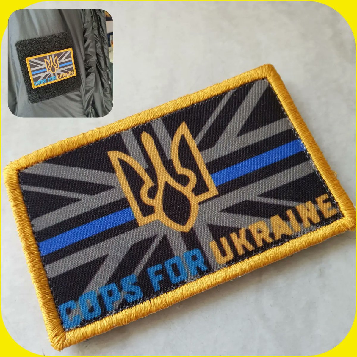 scruffycop's tweet photo. PATCHES 🇬🇧🇺🇦
Show your support with a Cops For Ukraine velcro backed patch. 👍
Now available.
7 cm × 4.5 
With backing velcro.
DM to purchase.
#Ukraine #copsforukraine #uk #patches #patchcollector #policesupport #policepatches  #patch #ukcops #Police #Ukraine #ukrainianpolice https://t.co/1RSk2ZRRfd
