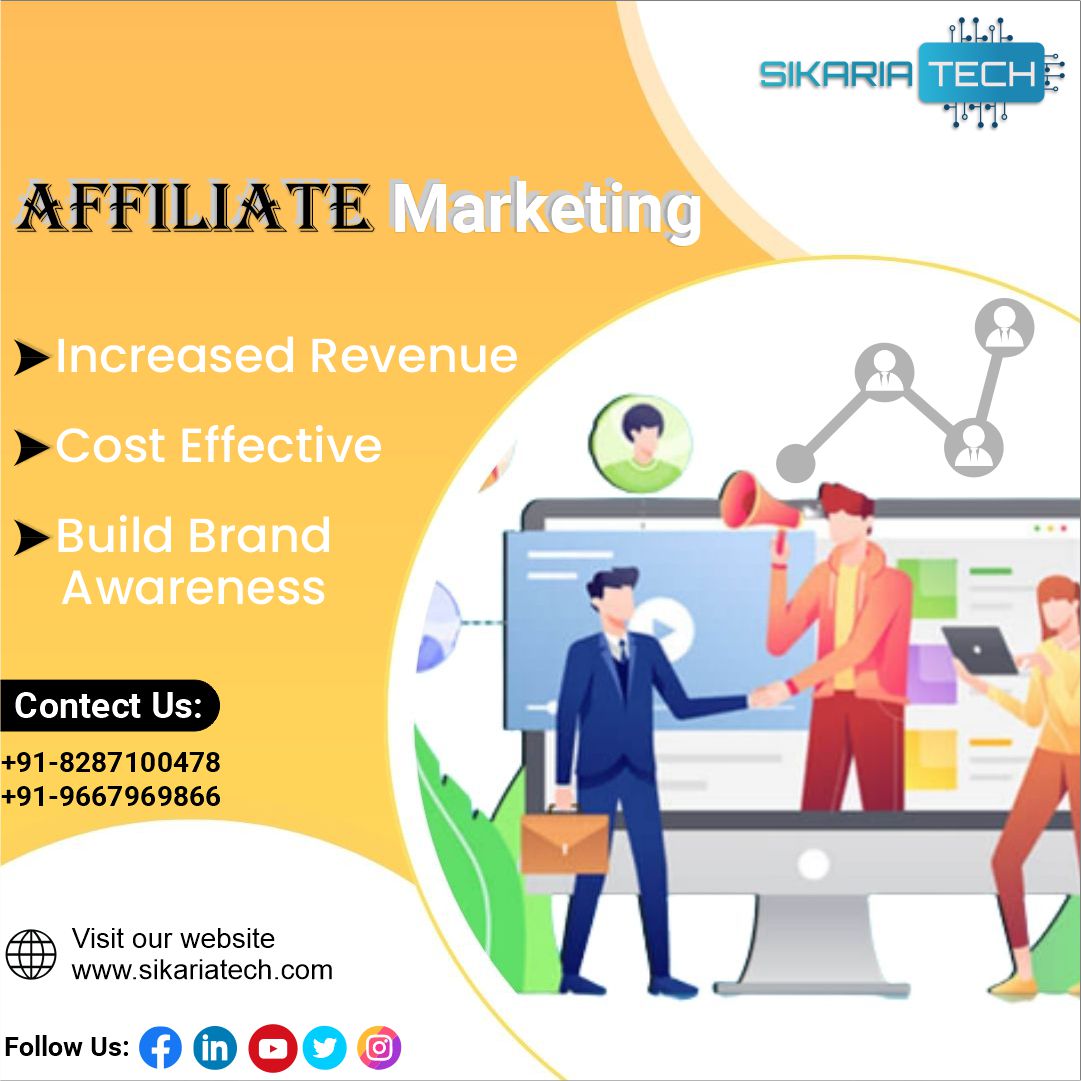 sikariatech's tweet photo. Affiliate marketing is a process where publishers earn a commission by promoting a product or service made by another retailer or advertiser using an affiliate link. 
.
.
Contact us-
📞 +91-9667969866
📞 +91- 8287100478
#sikariatech  #digitalmarketing  #affiliatemarketing https://t.co/NN72QtiP1O